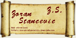 Zoran Stančević vizit kartica